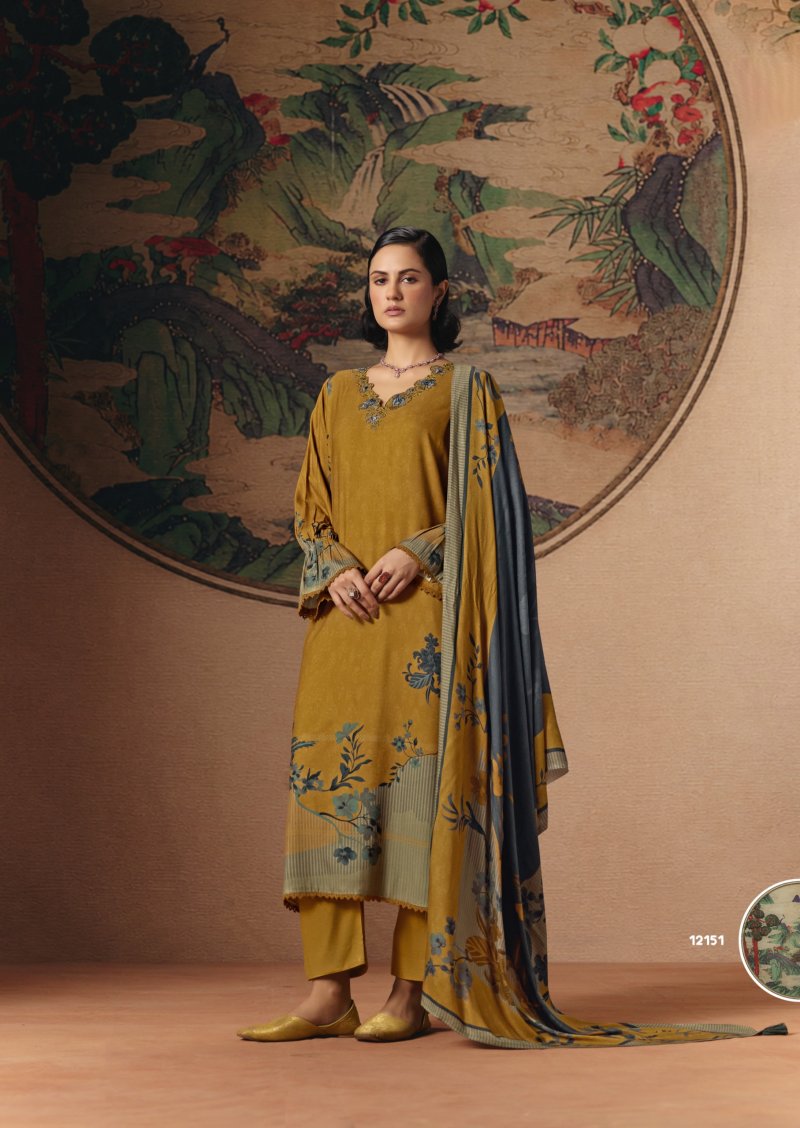 Elle By Sanna Viscose Pashmina Dress Materials 